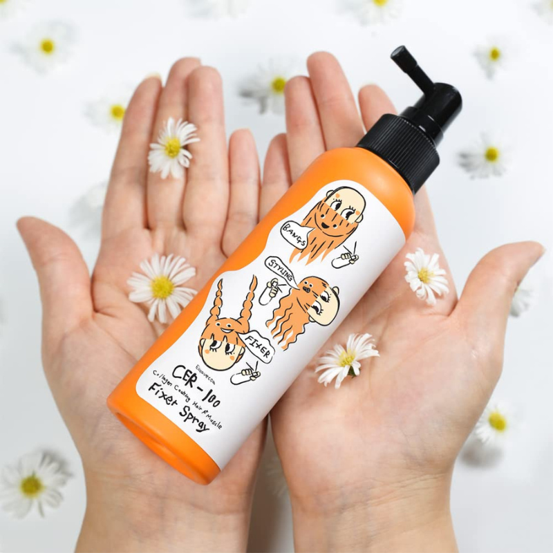 Fixer Spray CER-100 Collagen Coating Hair Muscle – ELIZAVECCA | Spray Fijador con Colágeno para Fortalecer y Proteger el Cabello