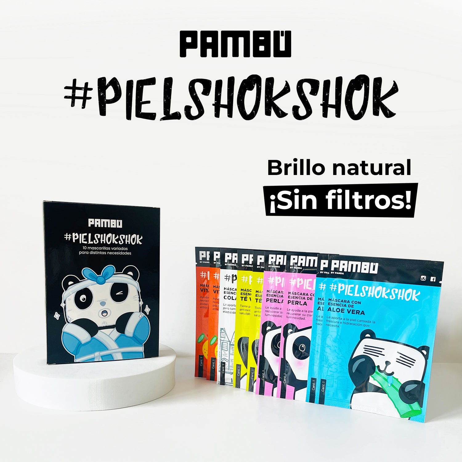"Kit de Mascarillas Variadas (10 Unidades) - Sheet Masks PAMBÚ | Hidratación y Cuidado Completo