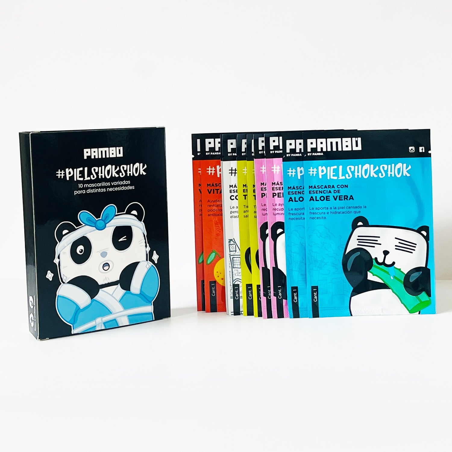 "Kit de Mascarillas Variadas (10 Unidades) - Sheet Masks PAMBÚ | Hidratación y Cuidado Completo