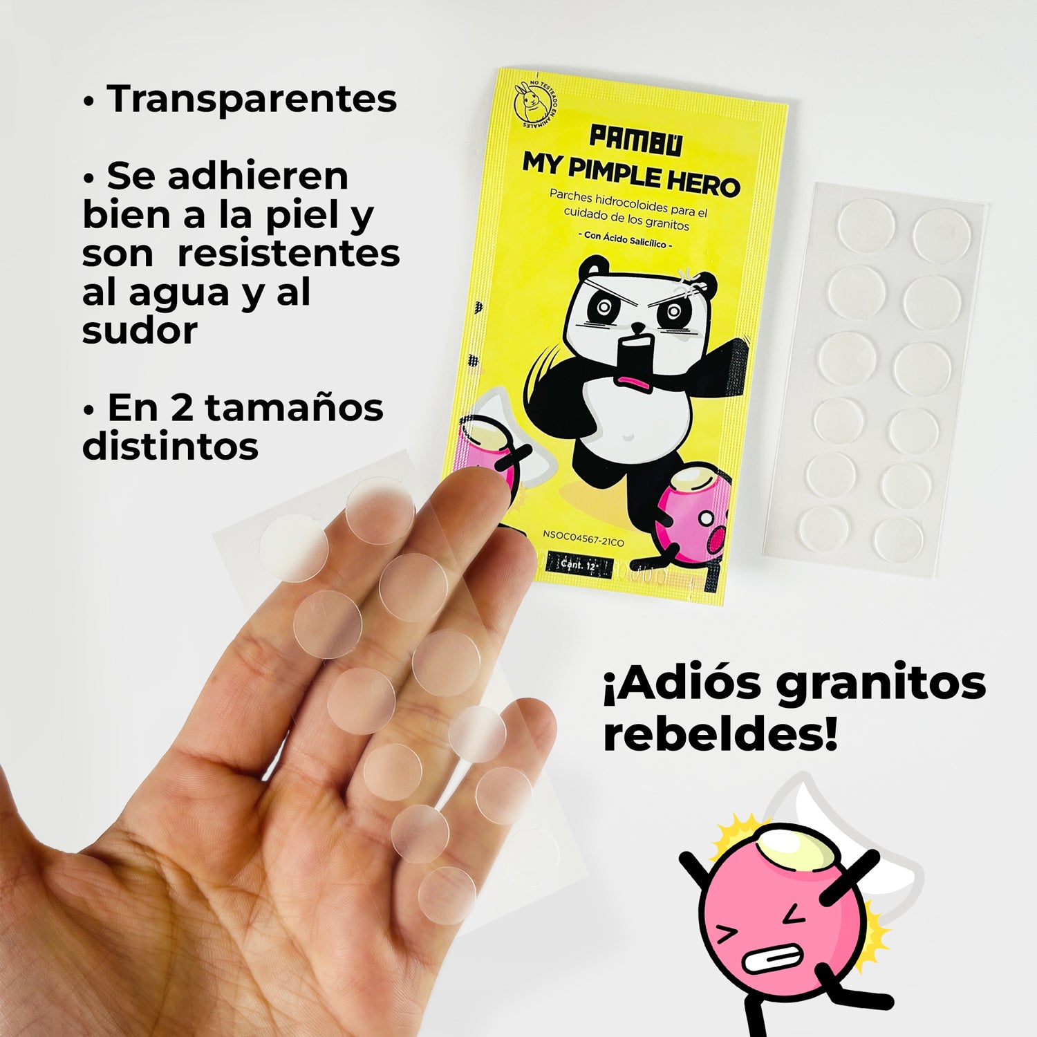 My Pimple Hero PAMBÚ. Parches Hidrocoloides para el Cuidado de los Granintos. 60 pcs