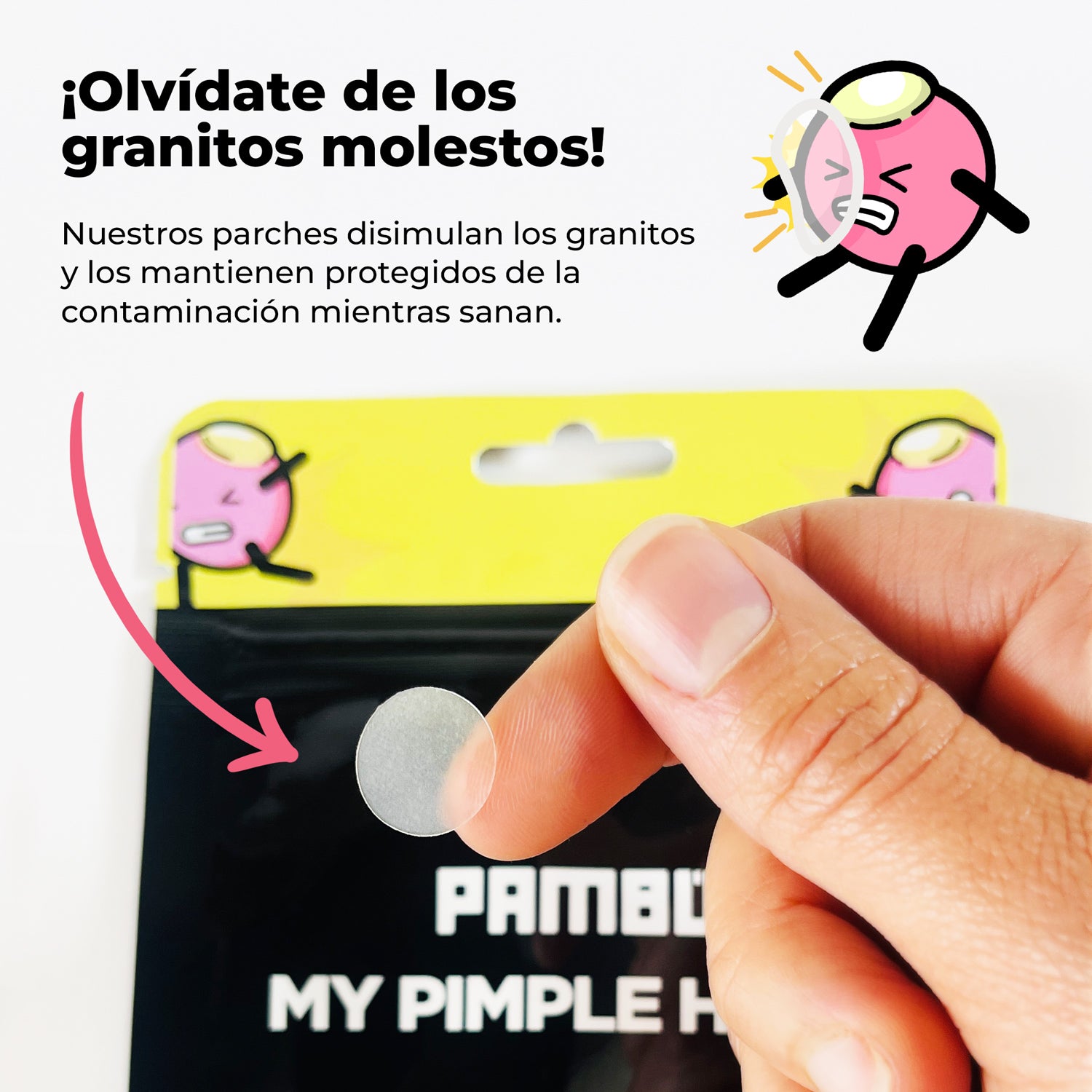 My Pimple Hero PAMBÚ. Parches Hidrocoloides para el Cuidado de los Granintos. 60 pcs