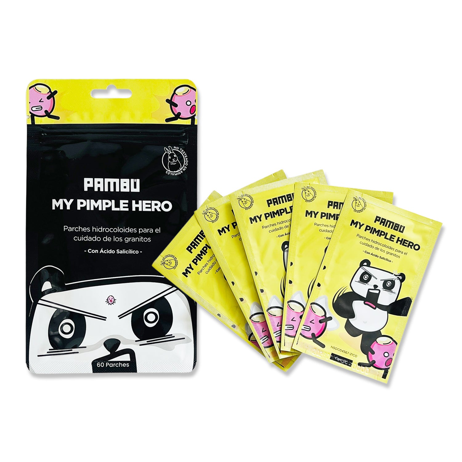 My Pimple Hero PAMBÚ. Parches Hidrocoloides para el Cuidado de los Granintos. 60 pcs