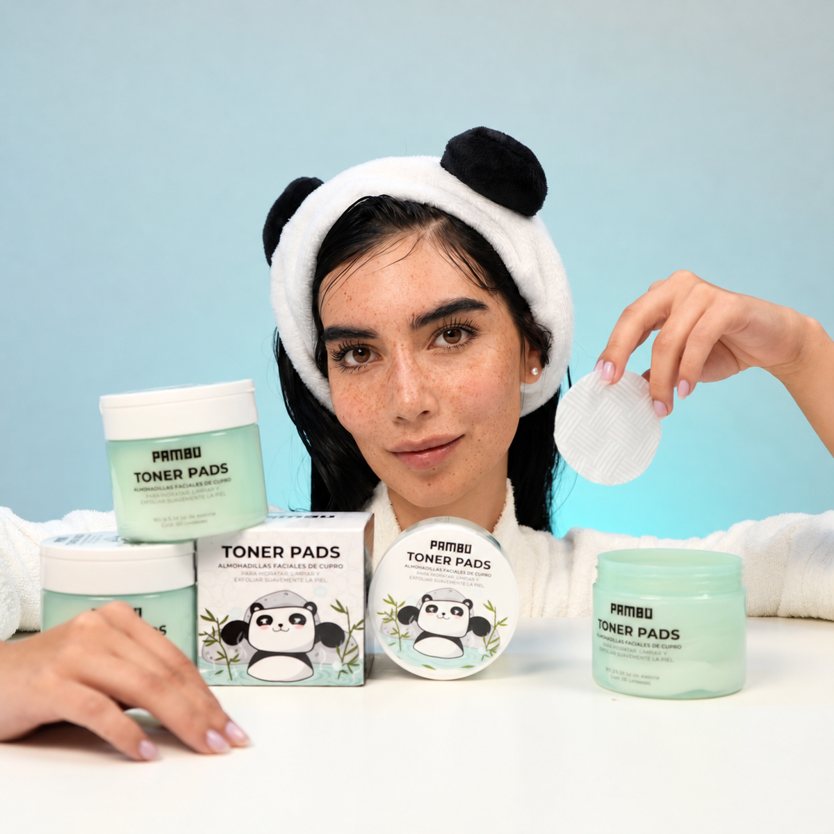 PAMBÚ Toner Pads — Almohadillas Faciales de Cupro con Centella Asiática y Árbol de Té | 60 pads