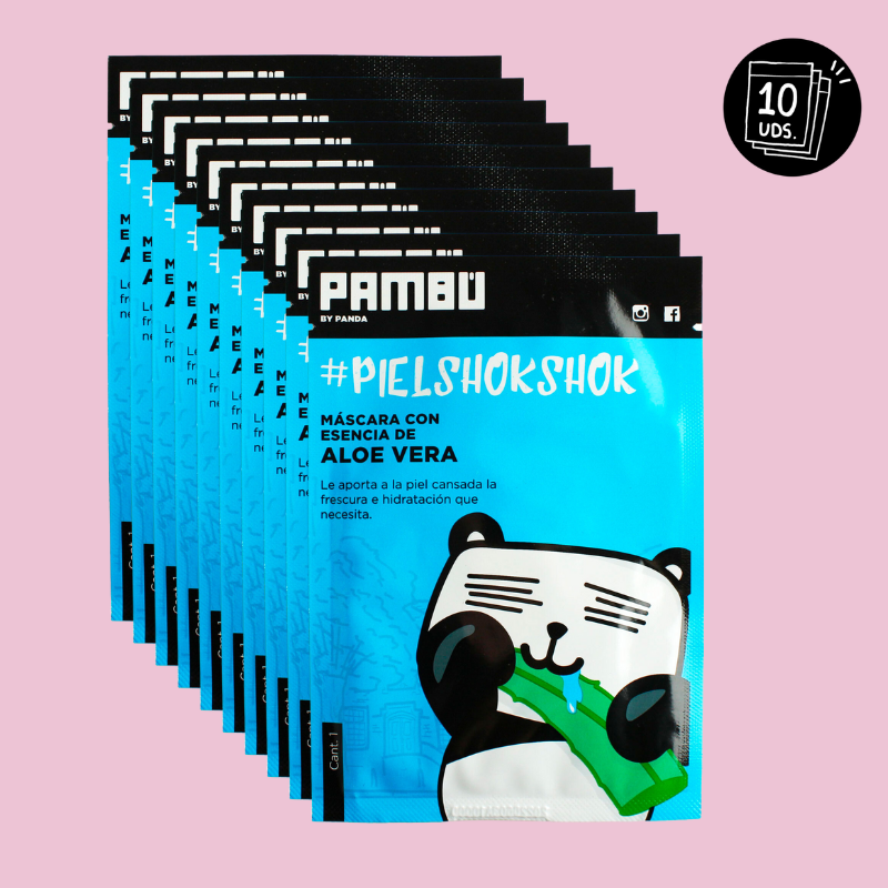 Kit de Mascarillas de Aloe Vera (10 Unidades) - Sheet Masks PAMBÚ con Esencia Calmante