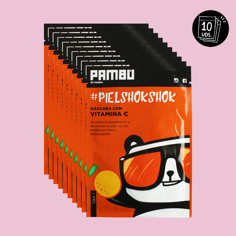 Kit de Mascarillas de Vitamina C (10 Unidades) - Sheet Masks PAMBÚ con Esencia Iluminadora