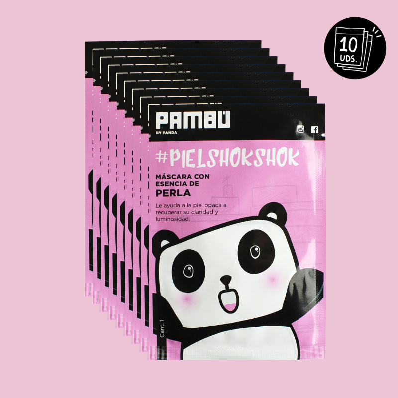 Kit de Mascarillas de Perla (10 Unidades) - Sheet Masks PAMBÚ con Esencia Iluminadora