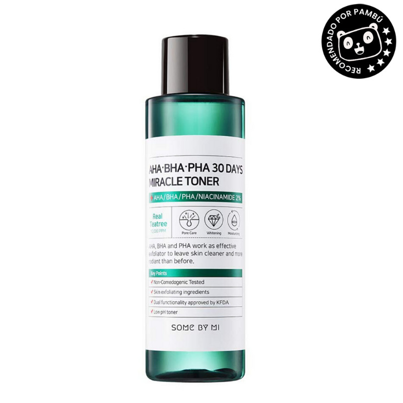 Tónico Exfoliante para Piel Grasa - AHA BHA PHA 30 Days Miracle Toner Somebymi 150ml