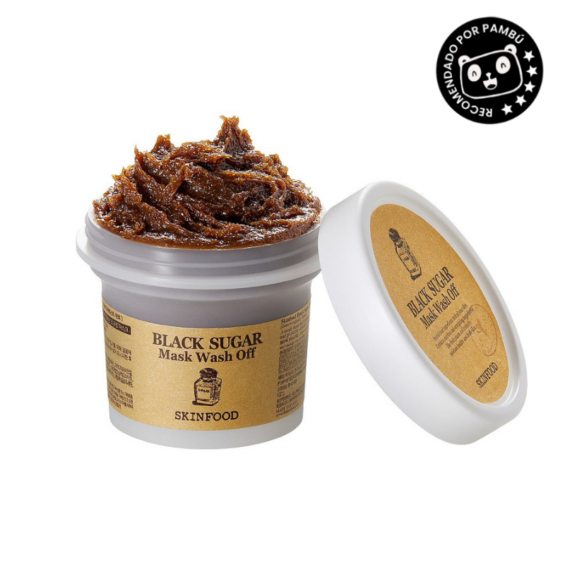 Mascarilla Exfoliante con Azúcar Negro - Black Sugar Mask Wash Off Skinfood 100g | Limpieza Profunda y Suavidad