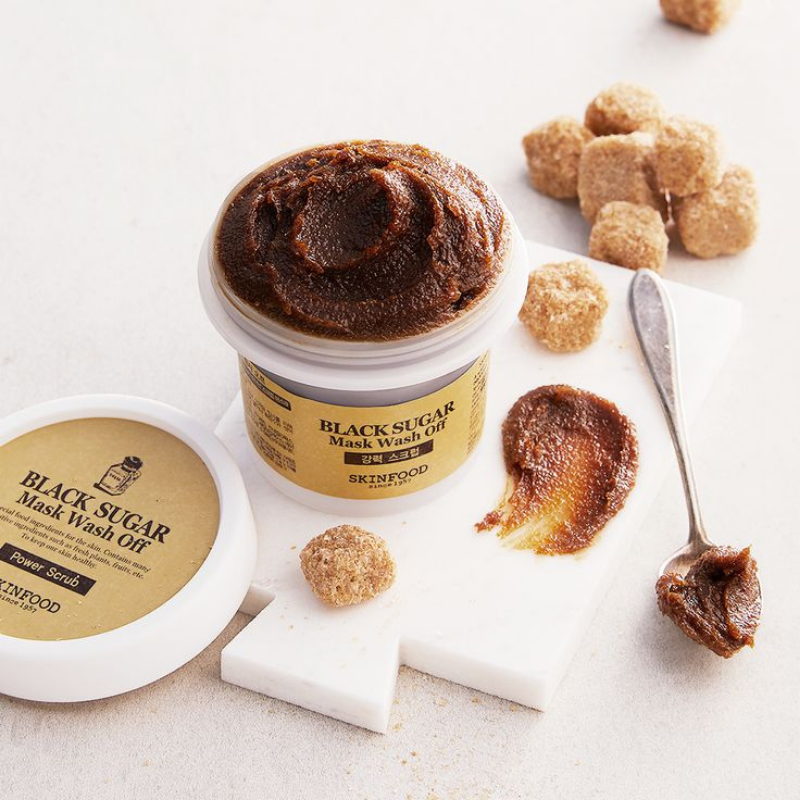Mascarilla Exfoliante con Azúcar Negro - Black Sugar Mask Wash Off Skinfood 100g | Limpieza Profunda y Suavidad