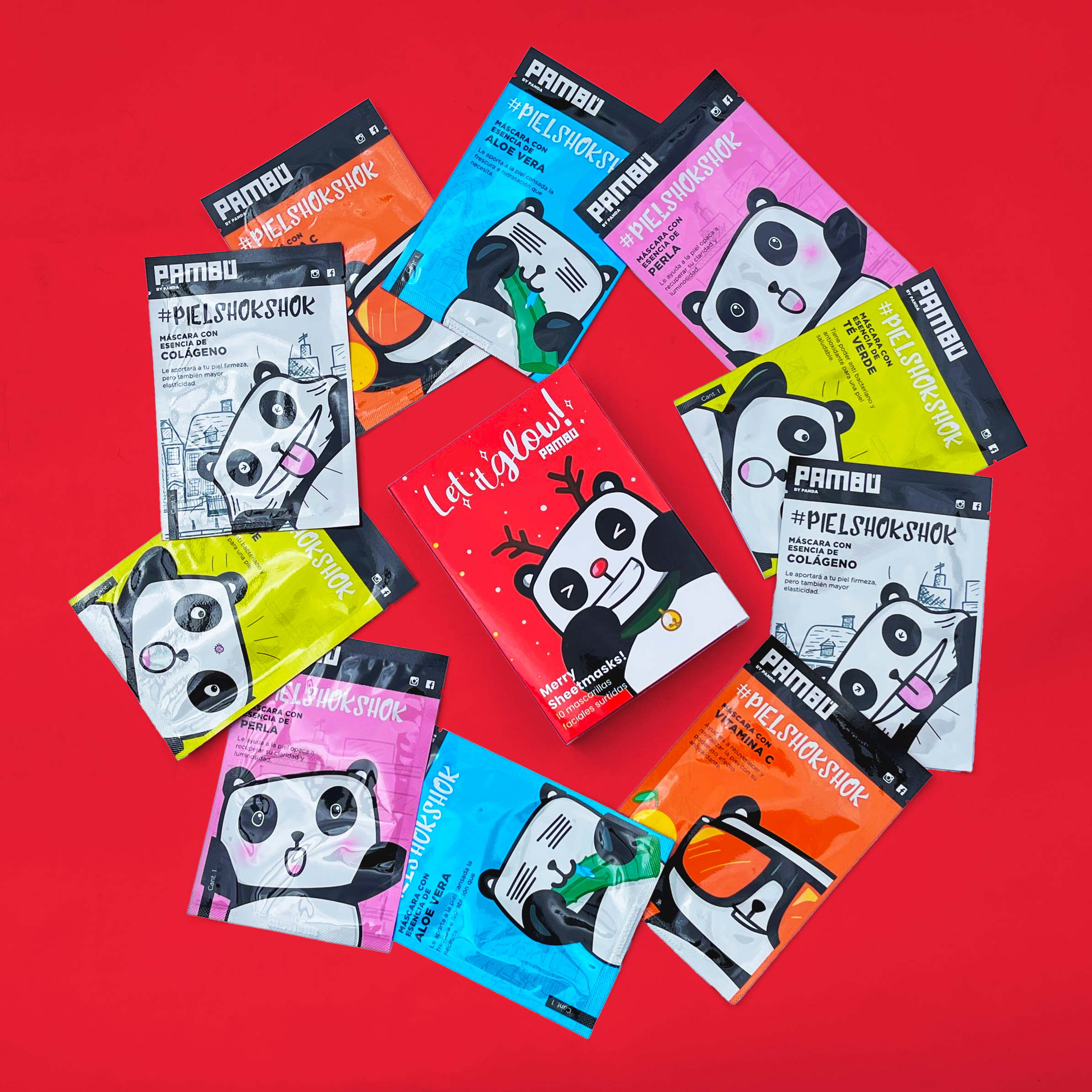 "Kit de Mascarillas Variadas (10 Unidades) - Sheet Masks PAMBÚ | Hidratación y Cuidado Completo