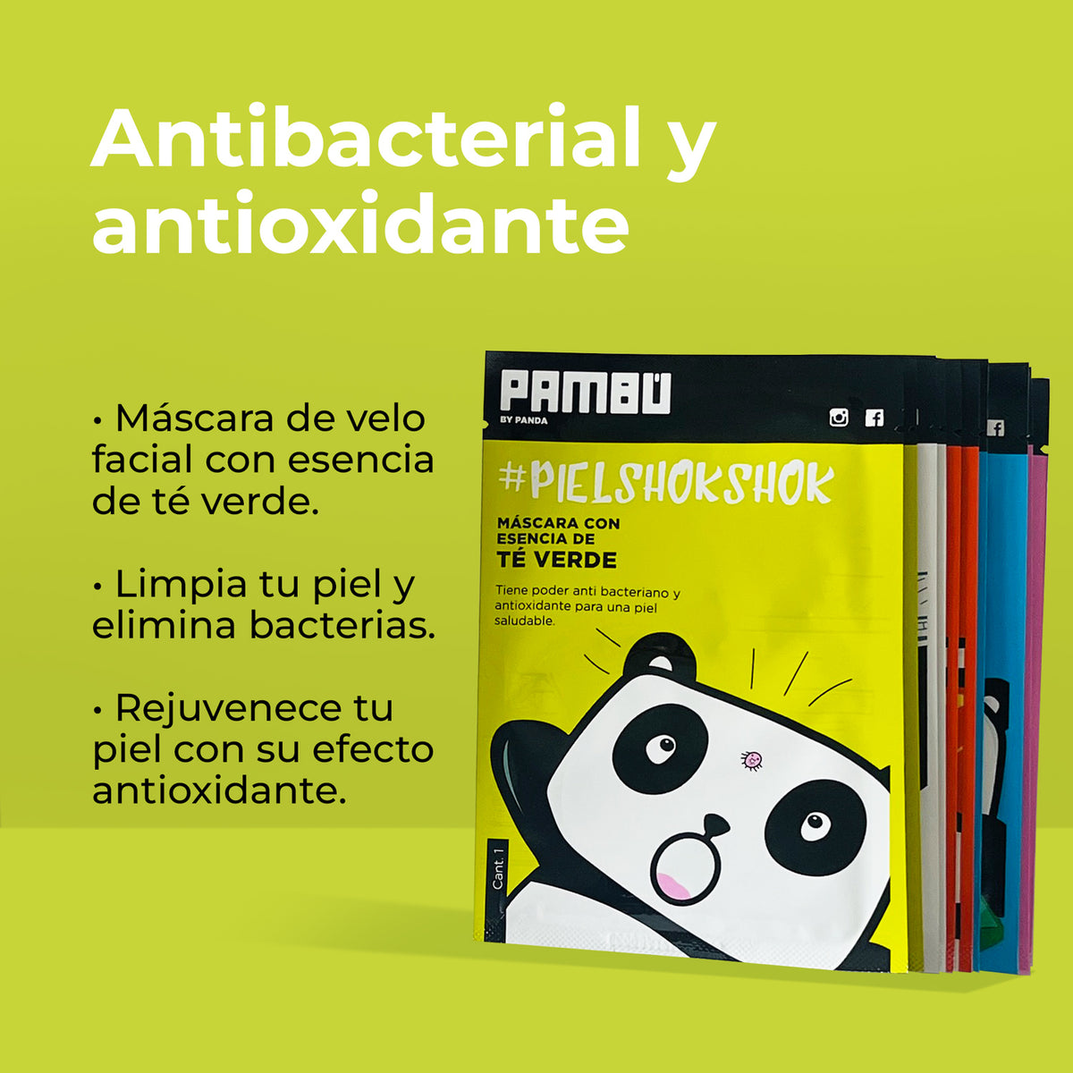 Pambu Kit de Mascarillas de Té Verde (10 Unidades) - Sheet Masks PAMBÚ con E ...
